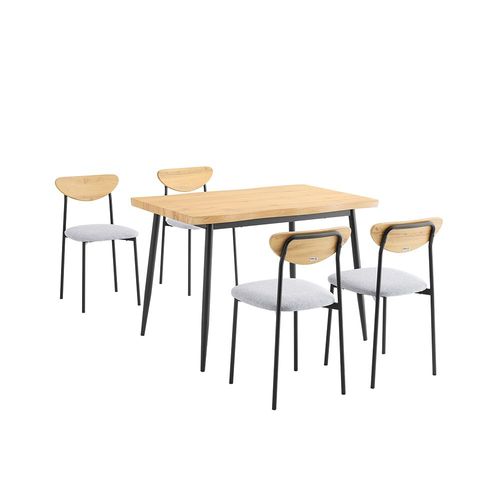 Sobuy Ensemble De Table À Manger 5 Pièces Avec Chaises Confortables, Table De Cuisine Compacte Pour Petits Espaces, Ensemble Table Et Chaises 4, Idéale Pour Salle À Manger, Cuisine, Salon Ogt52-N
