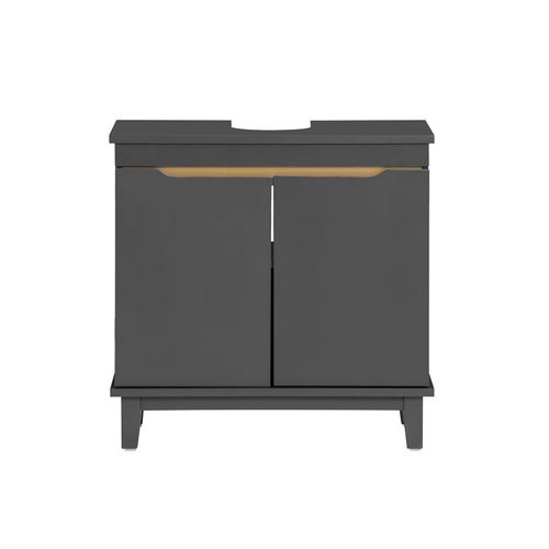 Sobuy Bzr113-Dg Meuble Sous-Lavabo, Meuble Sous-Vasque À 2 Portes, Meuble De Rangement De Salle De Bain, Placard De Rangement