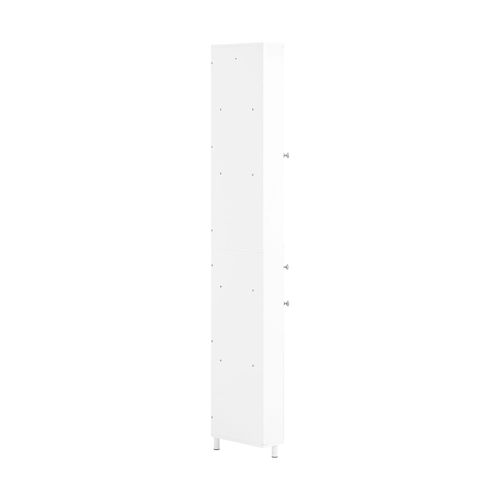 Sobuy Meuble De Rangement D'angle Salle De Bain, Armoire De Rangement Placard De Rangement Étroite, 1 Tiroir, 1 Compartiment Ouvert Et 2 Portes, Blanc, 44x31x171 Cm, Bzr193-W
