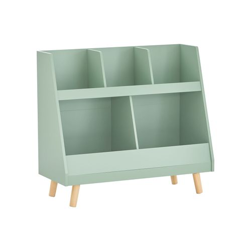 SoBuy Bibliothèque Enfant, Étagère à Livres, Meuble Rangement Enfant, Meuble Rangement Jouets et Livres pour Chambre d'enfant, 5 Compartiments Ouverts, 86 x 36 x 78 cm, Vert, KMB19-GR