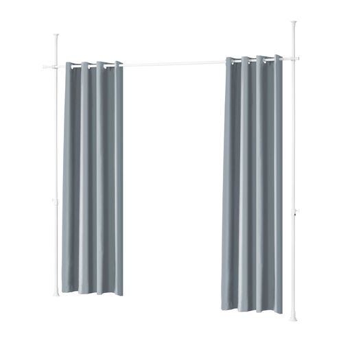 SoBuy Paravent Séparateur de Pièces Rideau Télescopique Réglable en Hauteur Rideau Occultant Isolant Thermique Draperies à Oeillets pour Salon, Bureau et Cuisine, (162-266) x H (199-262) cm, KLS12-DG