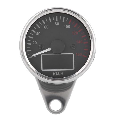 Universel 0   160 Km/H Moto NuméRique Led Lcd Compteur De Vitesse TachymèTre Jauge De Vitesse RéTro Chrome