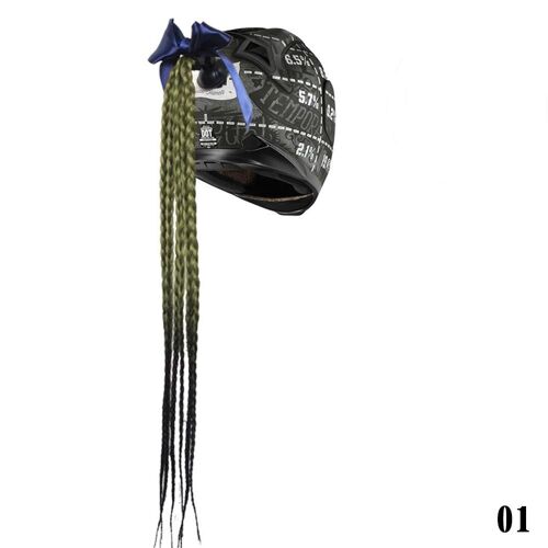 Tresses De Casque De Moto 25 Pouces, Rampe De Dégradé De Vélo, Ventouse De Torsion, Queue De Cheval De Tresse Amovible, Course De Motocross