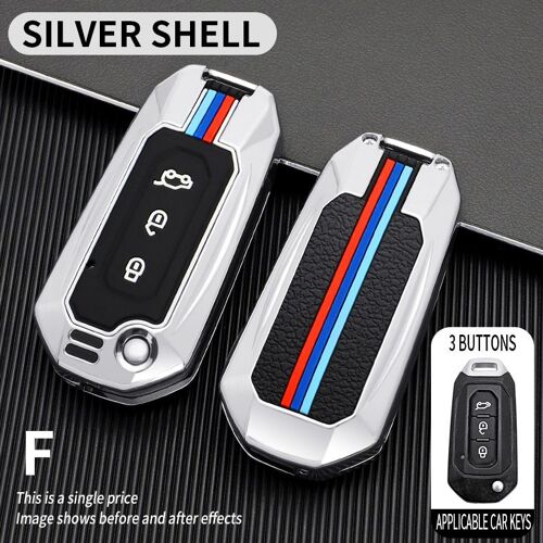 Clés De Voiture Pliable À 3 Boutons, Protection Avant Et Arrière Tout Compris, Housse Pour Clé De Voiture, Pour Ford Kingdom 2019 ¿ 2020