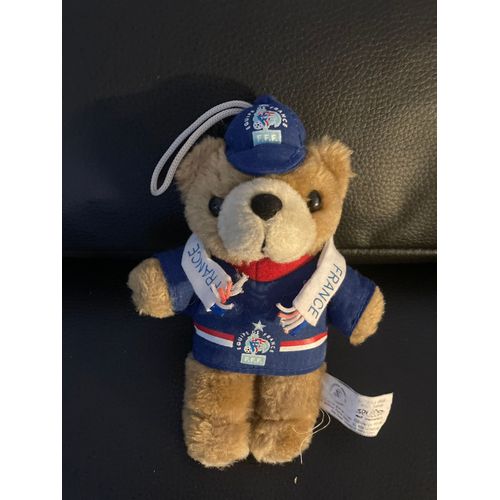 Peluche Ours Bleu Equipe De France F.F.F2002 Fédération Française De Football 19 Cm