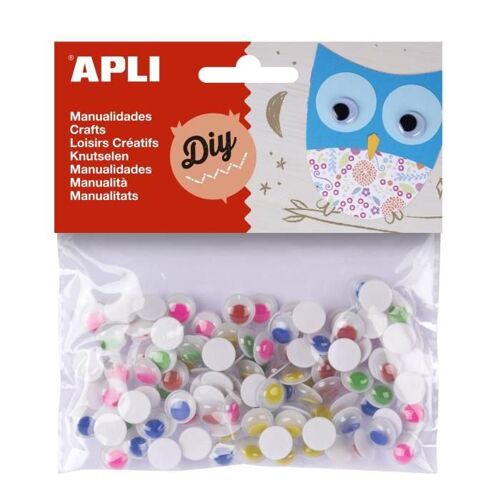 Apli Sachet De 100 Yeux Mobiles - Adhésifs Rond