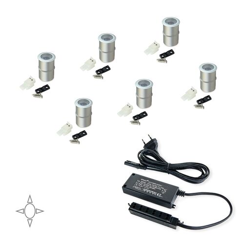 Kit De 6 Spots Led Encastrables Alcor Avec Convertisseur De 15w