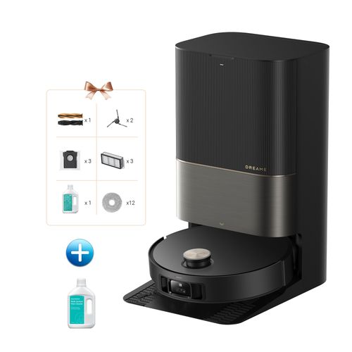 Robot Aspirateur avec Station dreame X50 Ultra Complete Combo Avec Solution nettoyante, évitement d'obstacles par IA et Navigation à 360, Aspiration jusqu'à 20 000 Pa, Brosse démêlante