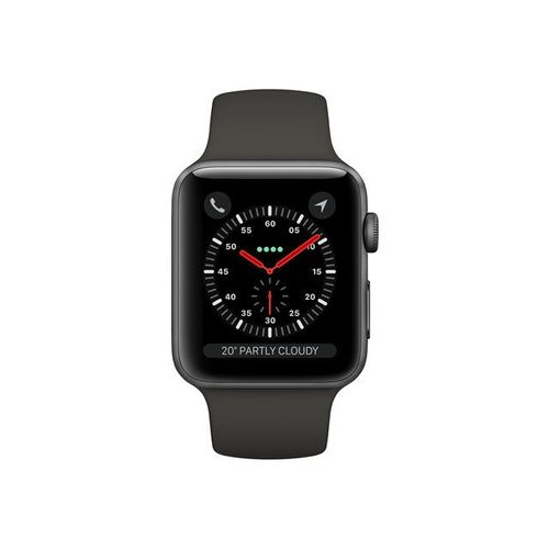 Apple Watch Series 3 (GPS) - Boîtier 42 mm Aluminium Gris avec Bracelet Sport Gris Taille 140-210 mm