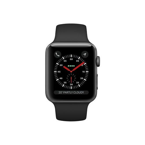 Apple Watch Series 3 (GPS) - Boîtier 42 mm Space Grey Bracelet Sport Noir 140-210 mm