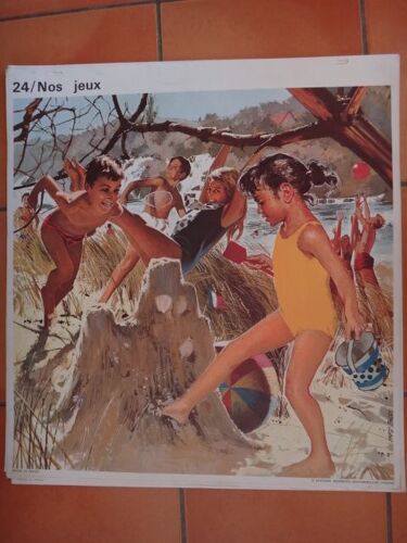 Affiche Ancienne D Ecole Ill. Thos Pour Elocution 50 Sur 60 Cm Serie 2