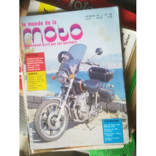 Le Monde De La Moto 98 De 1983 Bfg,Morini 500 Sport,Honda Cb900 F2 Bol D'or,Caulier,Yamaha Xs750 Custom,Suzuki Er80,Ratier C6s,Brochery,1100 Goldwing Dbs,Guzzi 1000 Sp Saluki,Poiraud
