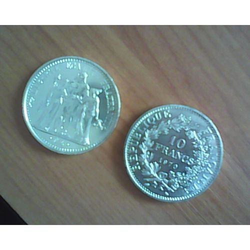 Pièces De 10 Francs ( Hercule ) En Argent.