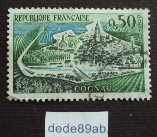 France..  0.50f Cognac La Ville Et Les Vignes (Charente) Oblitéré Used Stamp.