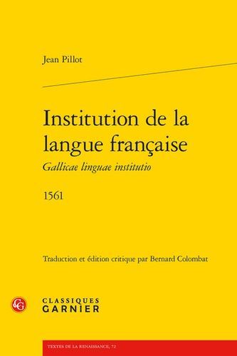 Institution De La Langue Française - 1561