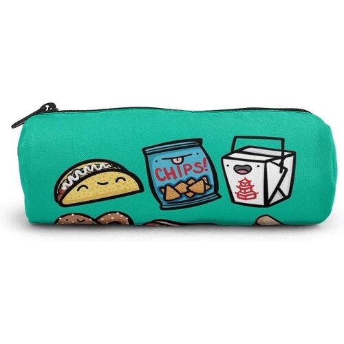 Zywl Fournitures De Bureau Écriture Trousses Just Pigs - Black Cute Pen Pencil Case Leather 8 X 3.5 X 1.5 Inch Big Capacity Double Zippers Pencil Pouch Bag Pen Holder Box For School Office Girls Boys