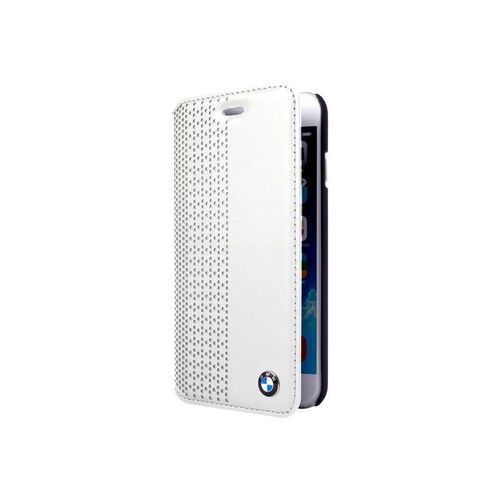 Bmw - Étui À Rabat Pour Téléphone Portable - Cuir Véritable - Blanc