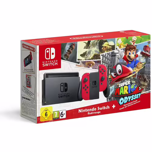 Console Nintendo Switch 2017 Super Mario Odyssey Avec Joy-Con Rouges