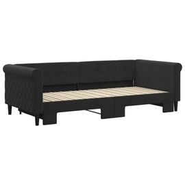 Prolenta Premium - Lit De Jour Avec Gigogne Sans Matelas Noir 90x200 Cm