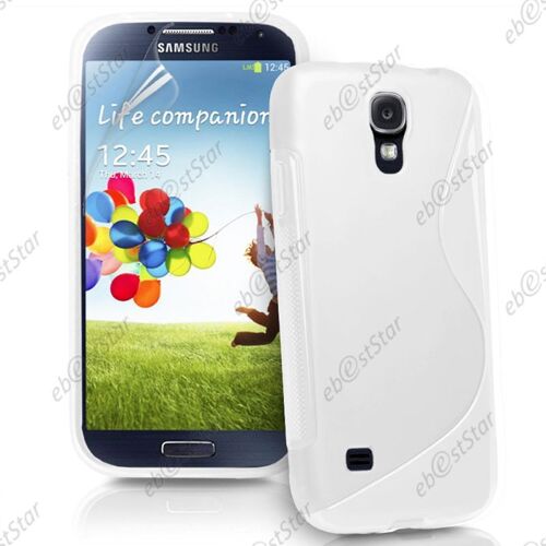 ebestStar ® pour Samsung Galaxy S4 Mini GT-i9190, i9192, i9195 - Housse Etui Coque Silicone Gel Motif S-line Protection Souple, Couleur Blanc [Dimensions PRECISES de votre appareil : 124.6 x 61.3 x 8.9 mm, écran 4.3'']
