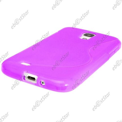 Ebeststar ® Coque S-Line Silicone Gel Motif Vague Housse Etui Protection Souple Pour Samsung Galaxy S4 I9500 I9505, Couleur Violet [Dimensions Precises De Votre Appareil : 136.6 X 69.8 X 7.9 Mm, Écran 5'']