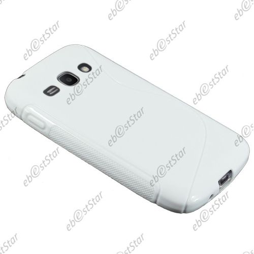 Ebeststar ® Coque S-Line Silicone Gel Motif Vague Housse Etui Protection Souple Pour Samsung Galaxy Ace 3 Gt-S7270, S7272, S7275, Couleur Blanc [Dimensions Precises De Votre Appareil : 121.2 X 62.7 X 9.8 Mm, Écran 4'']