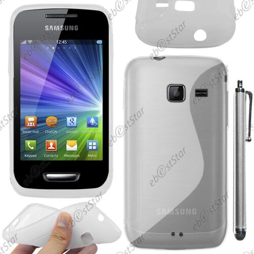 ebestStar ® pour Samsung WAVE Y S5380 - Housse Etui Coque Silicone Gel Motif S-line Protection Souple + Stylet, Couleur Transparent [Dimensions PRECISES de votre appareil : , écran 0'']