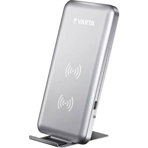 VARTA Chargeur sans Fil Rapide avec Fonction de Charge Rapide de 10 W, Compatible Qi, Technologie Double Bobine, Charge Les Smar