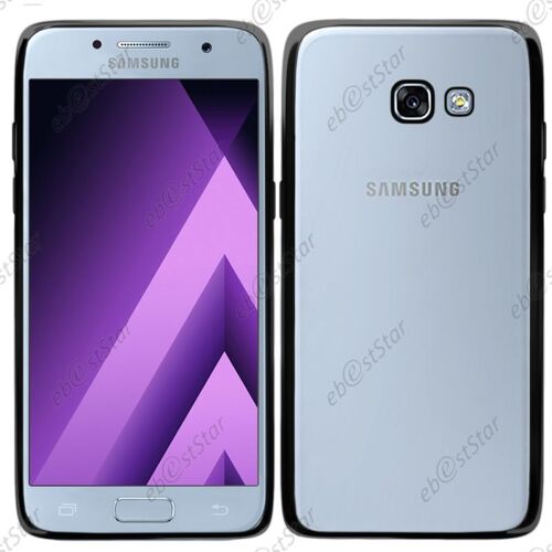 ebestStar ® pour Samsung Galaxy A3 2017 A320F - Housse Etui Coque Silicone Gel Souple Ultra Fine 0,3mm et INVISIBLE, Couleur Transparent / Noir [Dimensions PRECISES de votre appareil : 135.4 x 66.2 x 7.9 mm, écran 4.7'']