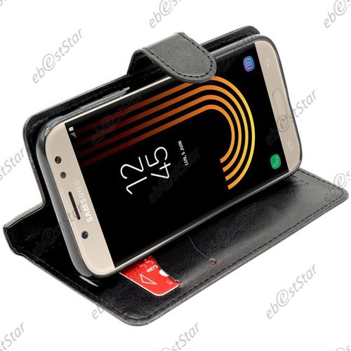 Ebeststar ® Pour Samsung Galaxy J5 2017 Sm-J530f - Housse Coque Etui Portefeuille Support Folio Simi Cuir, Couleur Noir [Dimensions Precises De Votre Appareil : 146.2 X 71.3 X 7.9 Mm, Écran 5.2'']
