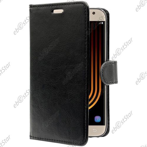 Ebeststar ® Etui Portefeuille Housse Coque Protection Folio Book Livre Pour Samsung Galaxy J5 2017 Sm-J530f, Couleur Noir [Dimensions Precises De Votre Appareil : 146.2 X 71.3 X 7.9 Mm, Écran 5.2'']