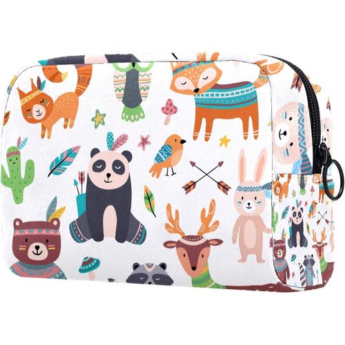 Trousse De Maquillage De Voyage, Trousse De Maquillage, Pochette, Sac À Main Avec Fermeture Éclair ? Ours Panda Raton Laveur Lapin