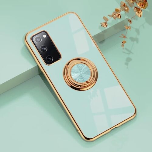 Coque Pour Samsung Galaxy S20 Fe 2020/2022,Etui Ultra-Fin Antichoc Pour Femme,360 Degres Support De Bague Magnetique,Protegez La Camera,Housse Anneau Anti Rayures Case-Cyan Clair