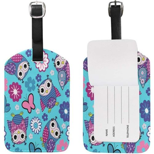 Use4 Animal Hibou Floral Fleur Étiquettes De Bagage Étiquette De Sac De Voyage Valise 1 Pièce