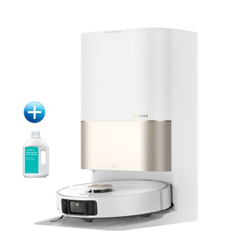 Robot Aspirateur Laveur DREAME X40 Ultra Complete Combo Avec Solution nettoyante, Brosse latérale surélevée,12 000 Pa,Serpillière et la Plaque de lavage avec de l'eau chaude à 70¿, Brosses relevables