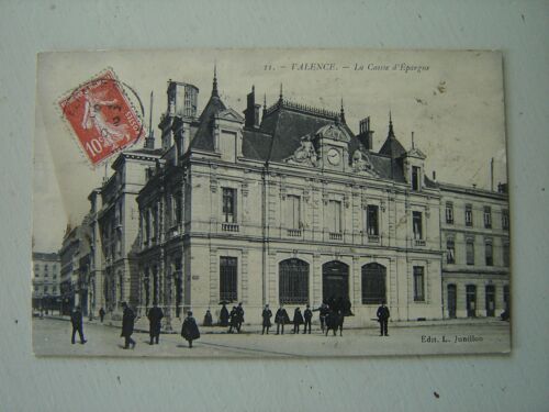 Carte Postale N&b 1910*Valence(26)" La Caisse D'epargne Animée / N°11  Edts L.Junillon