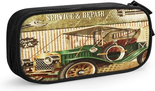 Trousse À Crayons Unique En Cuir Durable Avec Fermeture Éclair Pour L'école Et Le Bureau