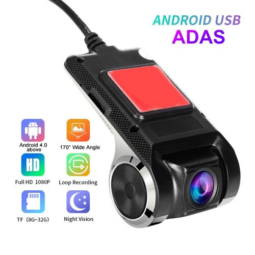 Caméra Dvr De Voiture Grand Angle 170 °, Android 4.0, Enregistreur Vidéo Numérique Caché, 1080p, Vision Nocturne, Enregistrement En Boucle, Tableau De Bord