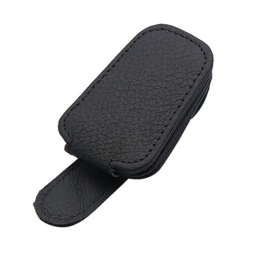 Cintre magnétique en cuir de vache pour lunettes de soleil, Clip de rangement pour lunettes, carte, masque, organisateur de voiture