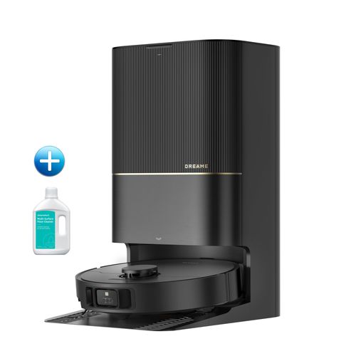 DREAME X40 Ultra Complete Combo Noir Avec Solution nettoyante, Robot Aspirateur avec Serpillière amovible et relevable, Brosse latérale surélevée, Aspirateur 12 000 Pa, Brosses relevables