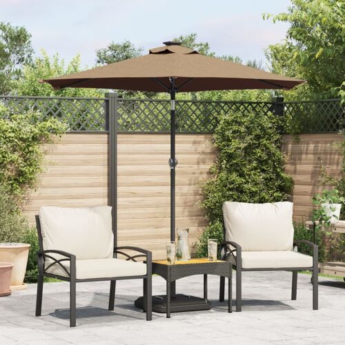 Vidaxl Parasol De Jardin Avec Mât En Acier Taupe 225x225x212 Cm