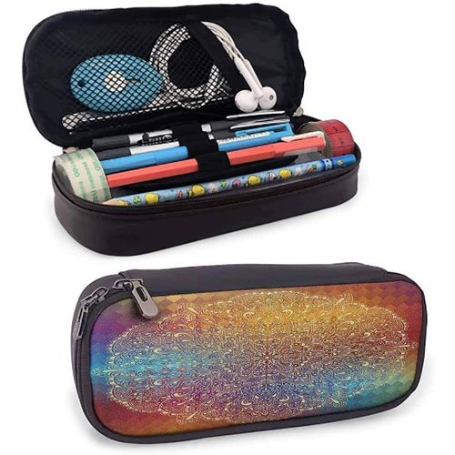 Qiangq Trippy Rasta Weed Victory Gesture School Cute Pen Bag Avec Fermeture Éclair