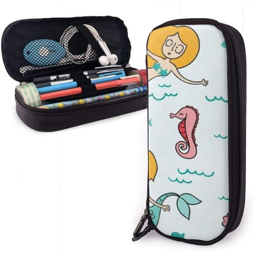 Trousse À Crayons En Cuir Avec Motif Hibou Arc-En-Ciel - Organiseur Multifonction Pour Crayons Et Stylos