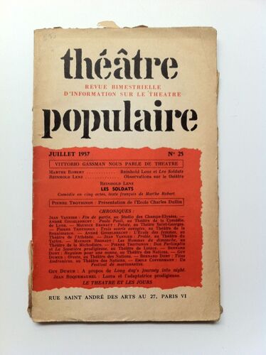 Théâtre Populaire Juillet 1957 N°25