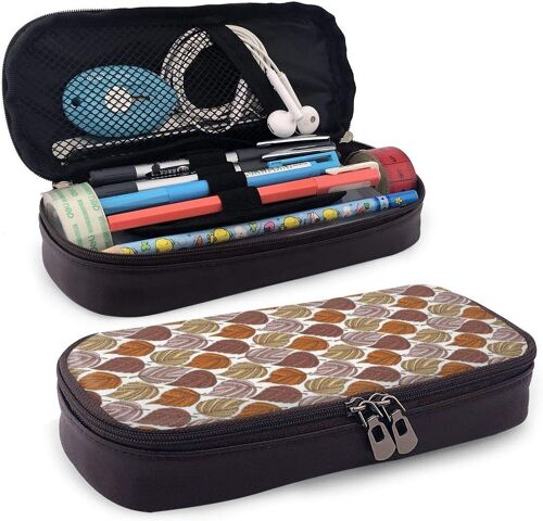 Grande Trousse À Crayons Vichy Rose Pâle Et Blanc - Pour Étudiant, Bureau, Collège, Collège, Collège, Collège, Lycée