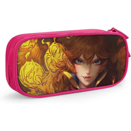 Trousse À Crayons Black Clover Impression Personnalisée 3d Trousse À Crayons À Double Fermeture Éclair De Grande Capacité Pour Bureau, École Et Voyage - Rose A155