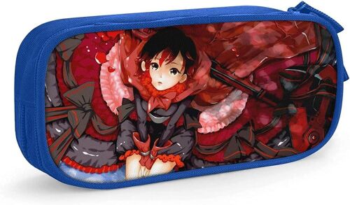 Rwby Étui À Stylos Grande Capacité Étui À Crayons Double Fermeture Éclair Organiseur De Papeterie Sac De Papeterie Sac À Cosmétiques Noir-Bleu