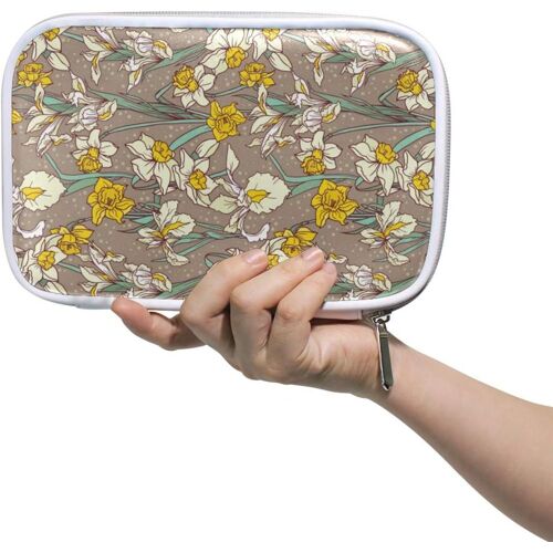 Sac De Papeterie Pour Stylos, Motif Jonquilles, Motif Floral, Nature Pour Étudiant, Garçon, Fille, Pochette À Fermeture Éclair, Trousse À Crayons, Étui À Lunettes, Trousse De Maquillage