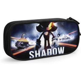 Sonic Vs Shadow The Hedgehog Trousse À Crayons À Large Ouverture Avec Fermeture Éclair Pour Écoliers, Filles, Garçons, Adolescents, Adultes, Tout Le Monde - Noir
