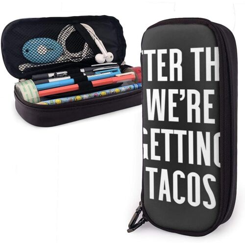 Get Tacos Funny Quote Trousse À Crayons De Grande Capacité Avec Fermeture Éclair Pour L'école Et Le Bureau, Trousse De Maquillage Multifonction